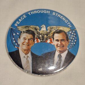 "Peace Through Strength" Champagne Button